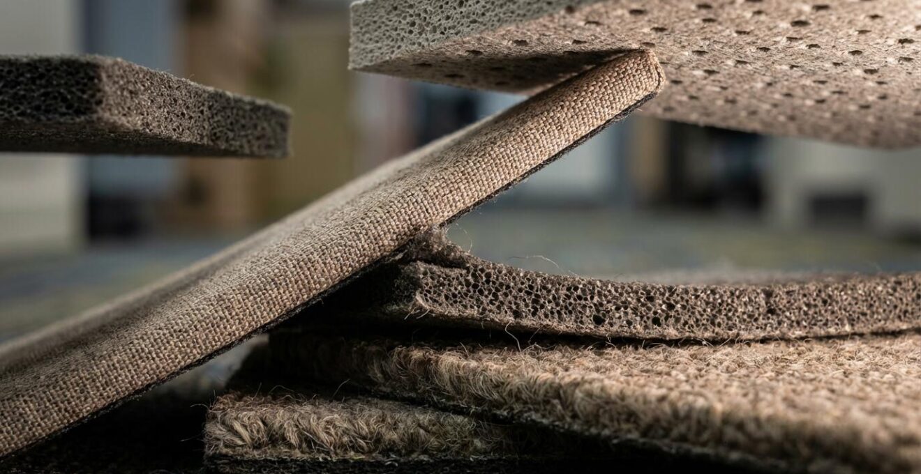 Vue détaillée des matériaux acoustiques dans une salle de séminaire professionnelle