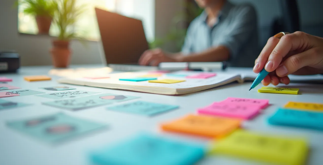 Gros plan sur des éléments de travail collaboratif dans une startup