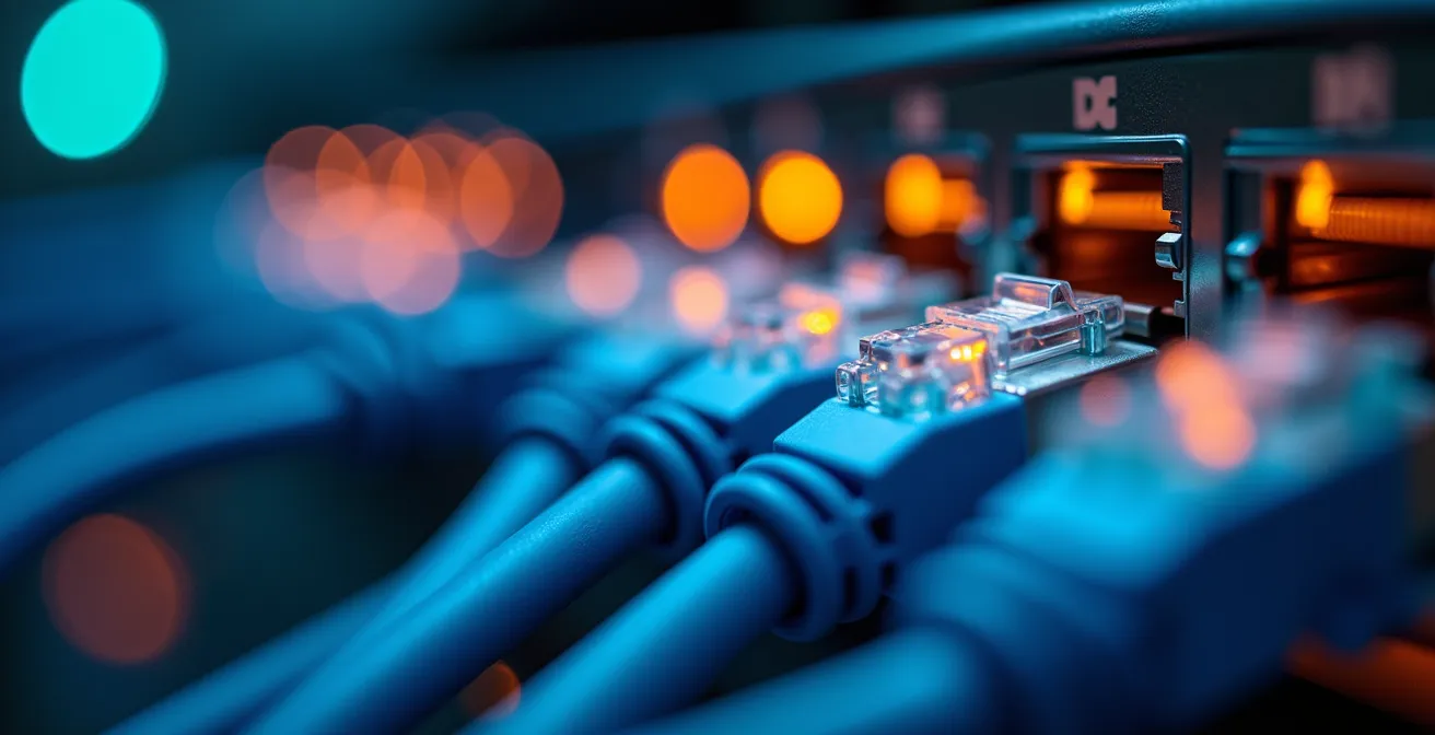 Environnement professionnel montrant l'évaluation de la connectivité hôtelière pour les voyageurs d'affaires