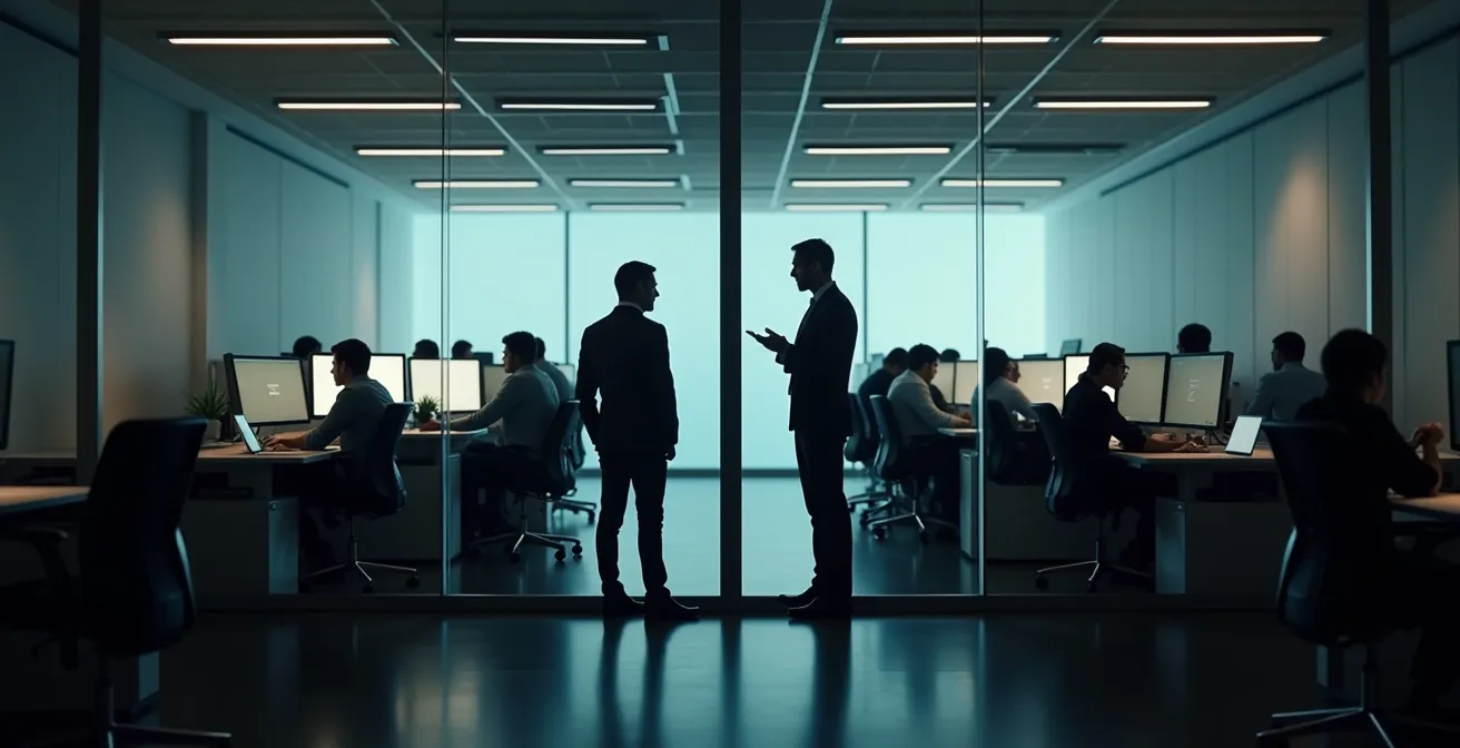 Comparaison visuelle entre un bureau fermé privé et un open space de coworking