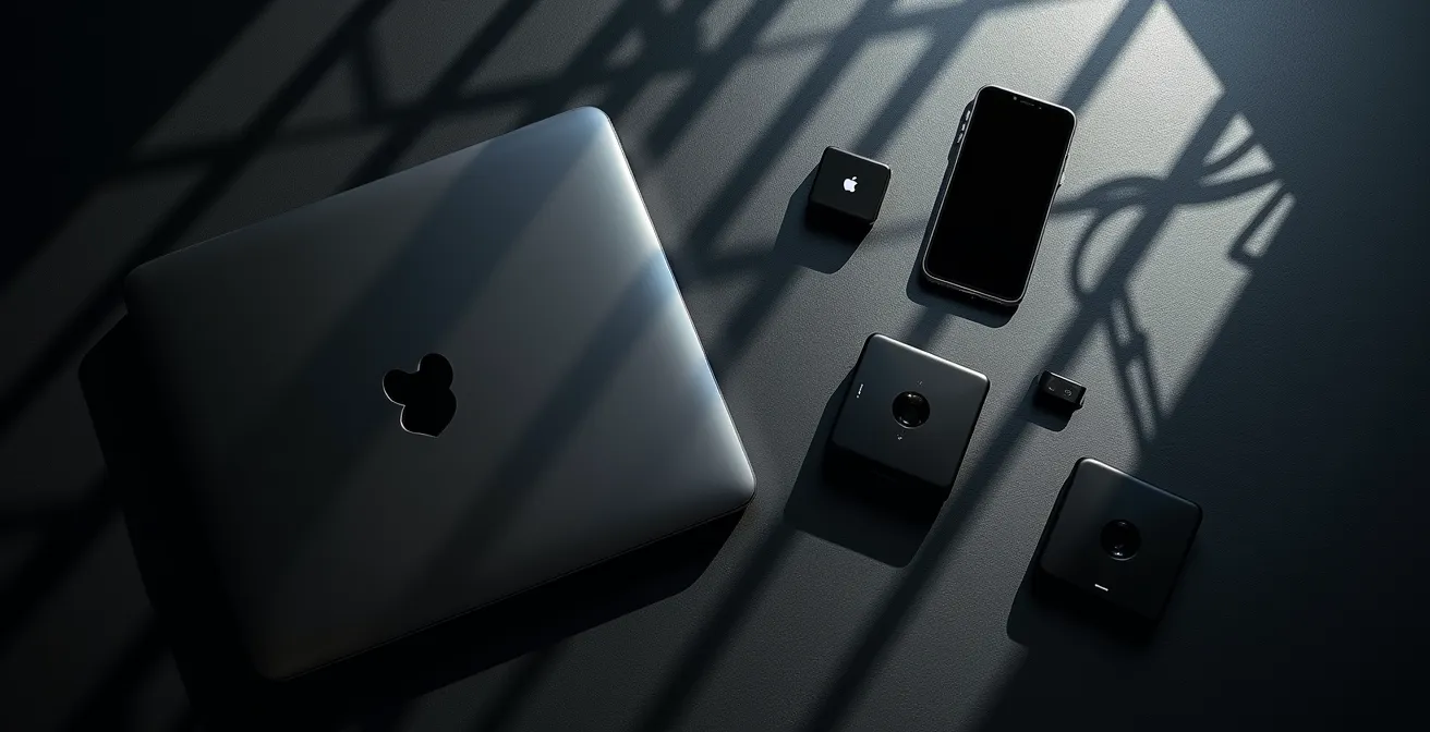 Kit de sécurité numérique pour voyageur d'affaires avec dispositifs de protection